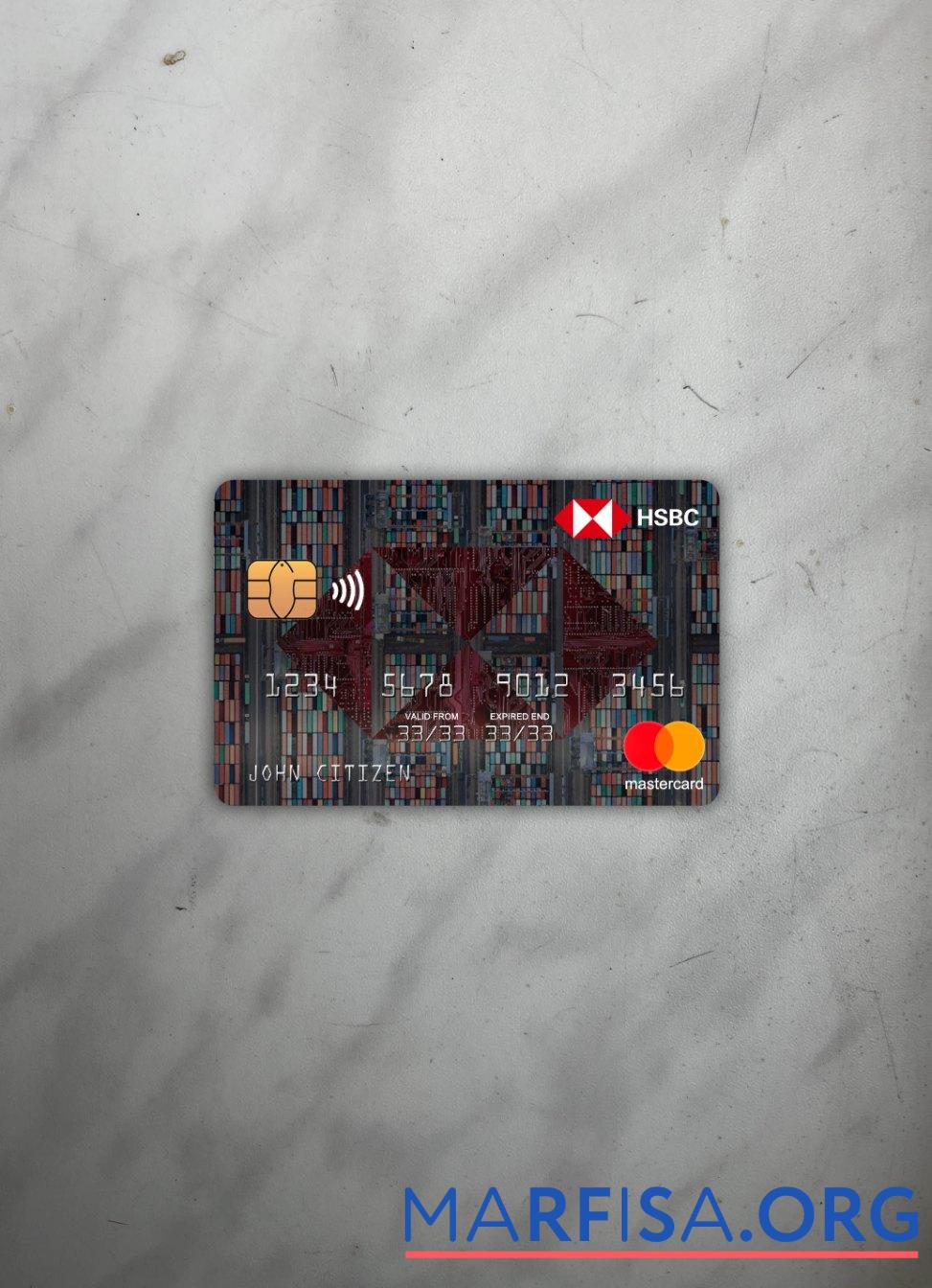 Blank Hong Kong HSBC bank mastercard photolook front download for verification